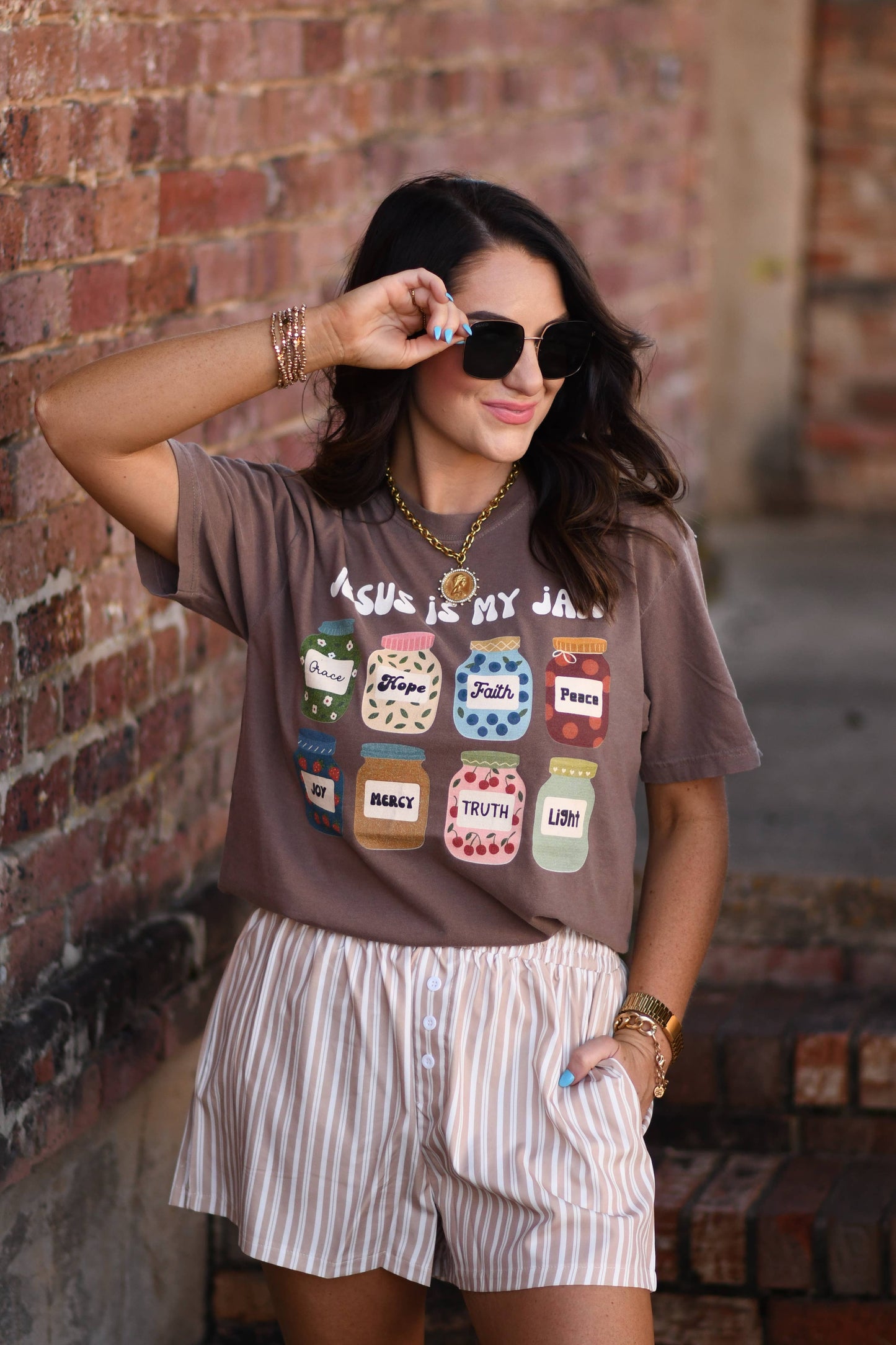 Jesus Is My Jam Tee: Espresso