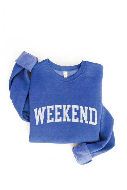 WEEKEND Graphic Sweatshirt: HEATHER ROYAL
