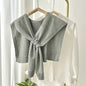 Solid Color Knitted Knotted Shawl–Casual & Cozy _CWASC0757: CHARCOAL / (OS) 2