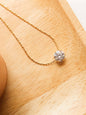 Ciara 18K Non-Tarnish Petite Round CZ Necklace: Yellow Gold