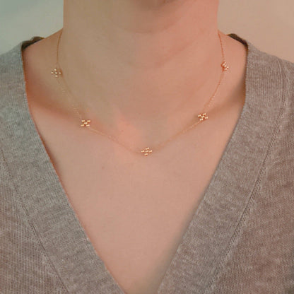 Dot Dot Golden Cross Necklace
