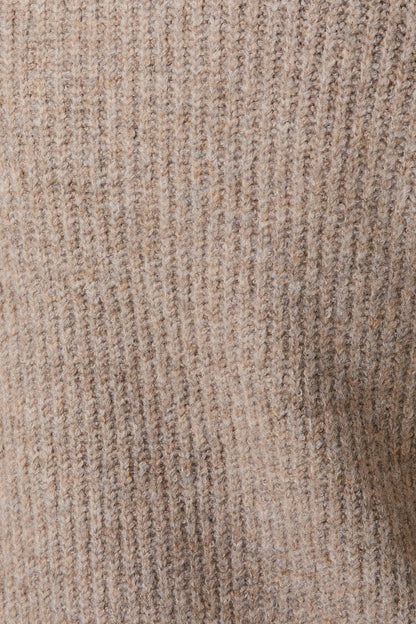 BUTTON DOWN LONG SLEEVE SWEATER JACKET: OATMEAL