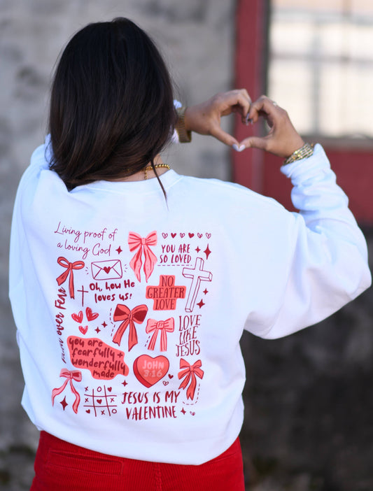 Christian Valentines Sweatshirt: White